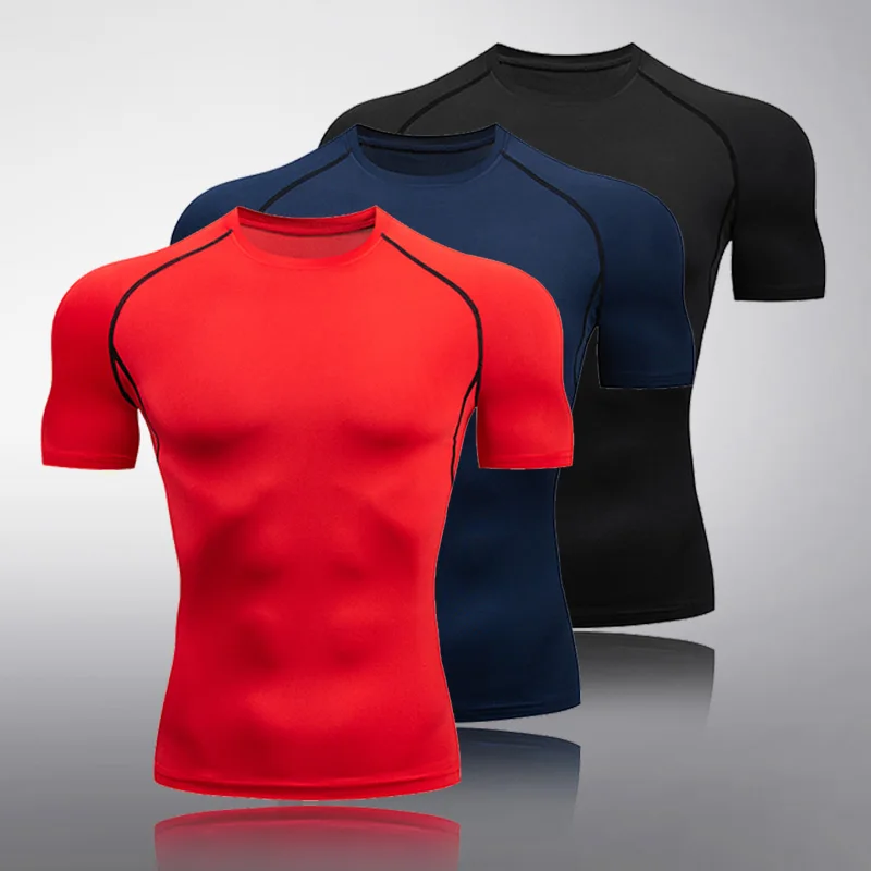 Men's Tee Short T-shirt Sports Compression shirt Solid color Round Neck Tops & Tees Quick dry Running Fitness Training clothing
Men's Tee Short T-shirt Sports Compression shirt Solid color Round Neck Tops & Tees Quick dry Running Fitness Training clothing