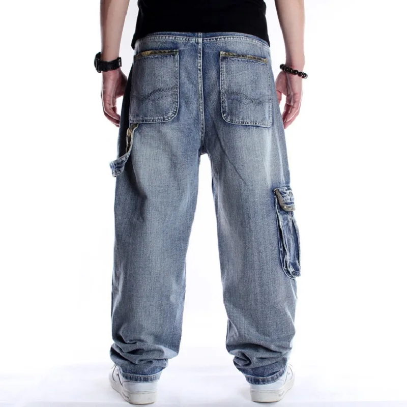 Hip Hop Jeans Men Side Pockets Denim Overalls Men Denim Jeans Pants Harem Men's Jeans Big Size Baggy Loose Fit Male Jeans
Hip Hop Jeans Men Side Pockets Denim Overalls Men Denim Jeans Pants Harem Men's Jeans Big Size Baggy Loose Fit Male Jeans