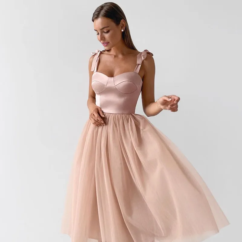 Женское Короткое Вечернее Платье До Колена розовое платье для выпускного вечера