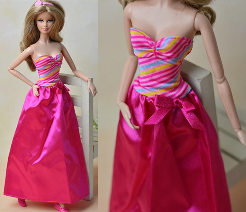 Pink Fashion Doll Clothes Rainbow Long Evening Dress For Barbie Dolls Vestidos Party Dress For 1/6 Doll Accessories Kid DIY Toy
Pink Fashion Doll Clothes Rainbow Long Evening Dress For Barbie Dolls Vestidos Party Dress For 1/6 Doll Accessories Kid DIY Toy