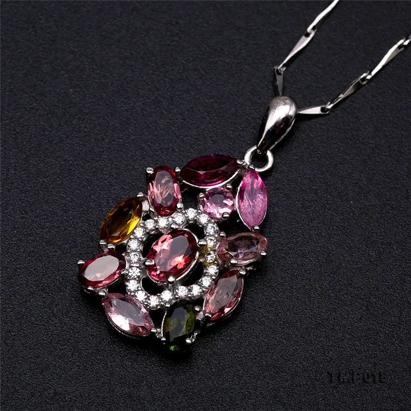 JYX Beautiful Colorful Tourmaline Sterling 925 Silver Pendant Jewelry for Women Everyday Holiday Gift
JYX Beautiful Colorful Tourmaline Sterling 925 Silver Pendant Jewelry for Women Everyday Holiday Gift