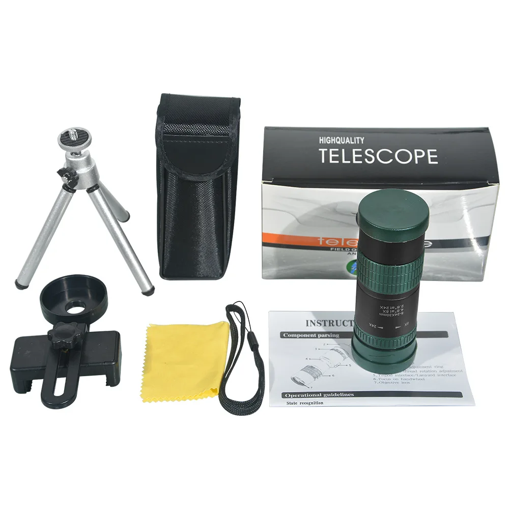 8-24X30mm Monocular Telescope Super Zoom Quality Eyepiece Portable Binoculars Hunting Night Vision Scope Outdoor Camping
8-24X30mm Monocular Telescope Super Zoom Quality Eyepiece Portable Binoculars Hunting Night Vision Scope Outdoor Camping