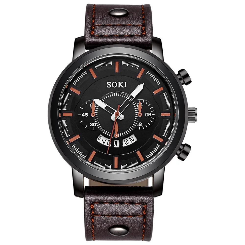 

Minimalist Men Fashion 2 Sub Decoration Dials Ultra Thin Watches Simple Men Business Leather Strap Mesh Belt Quartz Watch