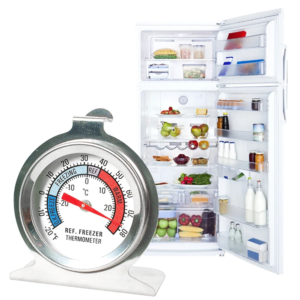 

Refrigerator Thermometer Stainless Steel Fridge Freezer Thermometers Kitchen Fridge Temperature Sensor Meter Gauge Dial Type D25