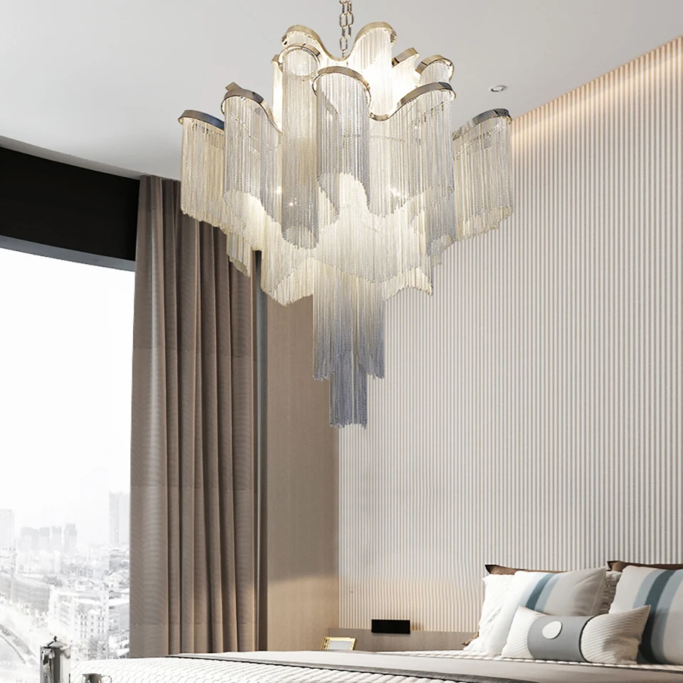 Creative Luxury Chain Tassel Pendant Light Modern Villa Castle Led Pendant Light Living Dining Room Interior Lighting Lusters
Creative Luxury Chain Tassel Pendant Light Modern Villa Castle Led Pendant Light Living Dining Room Interior Lighting Lusters