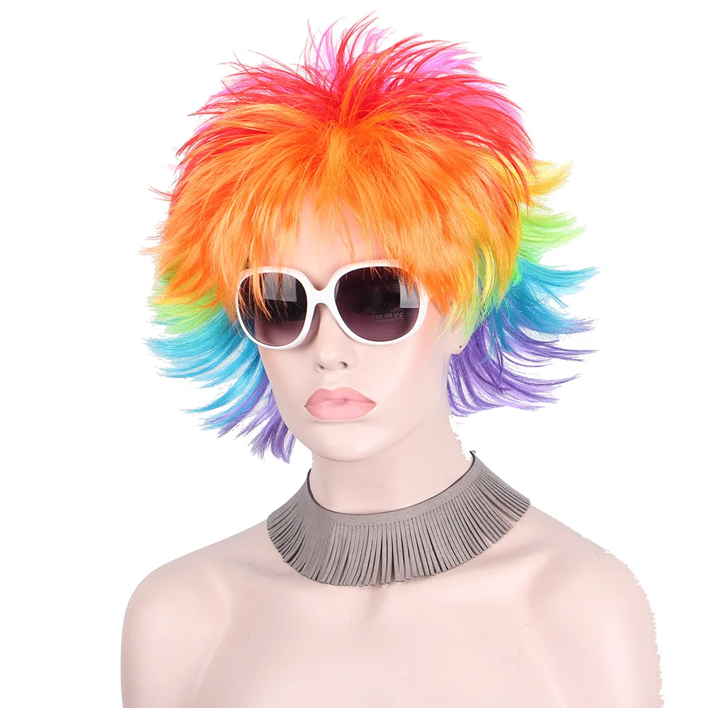 Rainbow Colorful Big Fans Party Wigs for Women Men Kids Colorful Football Hair Afro Clown Cosplay Wig Red Green Purple Blue 
Rainbow Colorful Big Fans Party Wigs for Women Men Kids Colorful Football Hair Afro Clown Cosplay Wig Red Green Purple Blue