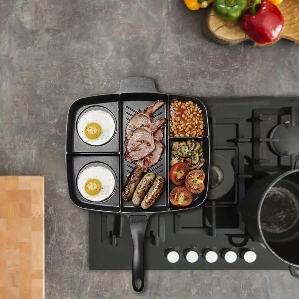 Multifunctional 5 In 1 Non-stick Frying Pan Aluminum Alloy Smoke-free Divided Grill Pan for All-in-One Cooked Breakfast Baking
Multifunctional 5 In 1 Non-stick Frying Pan Aluminum Alloy Smoke-free Divided Grill Pan for All-in-One Cooked Breakfast Baking