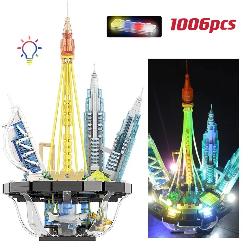 1006pcs City Famous architecture Dubai Burj Khalifa house Modle Building Blocks LED light street view Bricks toys for children
1006pcs City Famous architecture Dubai Burj Khalifa house Modle Building Blocks LED light street view Bricks toys for children