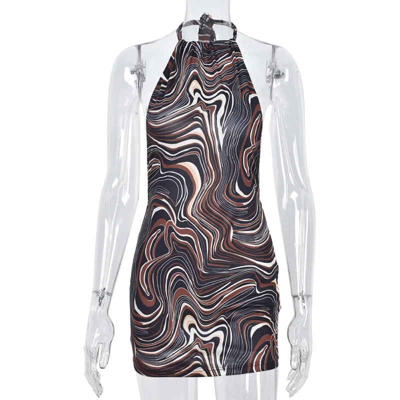 Fashion Print Sexy Backless Halter Women's Mini Dress Bodycon Sleeveless Backless Short Dresses Female Summer 2021elegant Ladies
Fashion Print Sexy Backless Halter Women's Mini Dress Bodycon Sleeveless Backless Short Dresses Female Summer 2021elegant Ladies
