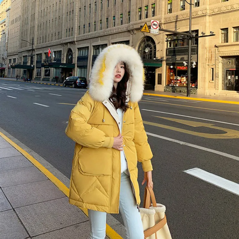 2020 Winter New Down Jacket Women Mid-length Korean Loose Fashion Straight Small White Duck Down Thick Coat White Winter Coats
2020 Winter New Down Jacket Women Mid-length Korean Loose Fashion Straight Small White Duck Down Thick Coat White Winter Coats