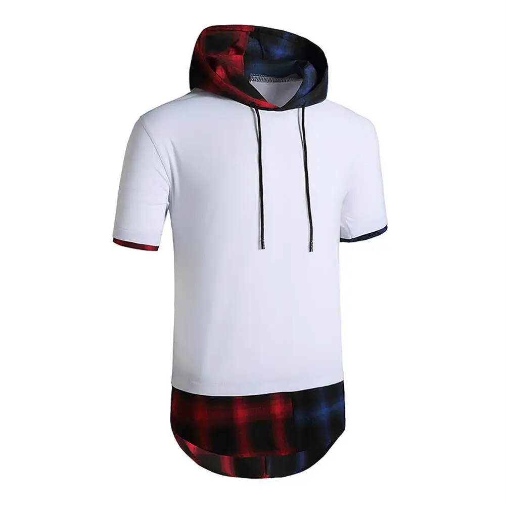 Summer Sports T Shirt Men Patchwork Plaid Hooded Top Men Clothing Short Sleeve Casual Tops Tees Streetwear Men's T Shirt
Summer Sports T Shirt Men Patchwork Plaid Hooded Top Men Clothing Short Sleeve Casual Tops Tees Streetwear Men's T Shirt