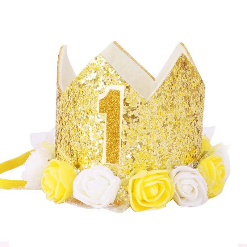 Creative gold flower crown birthday hat Baby's birthday Sequin Cake Hat glitter powder digital crown hat
Creative gold flower crown birthday hat Baby's birthday Sequin Cake Hat glitter powder digital crown hat