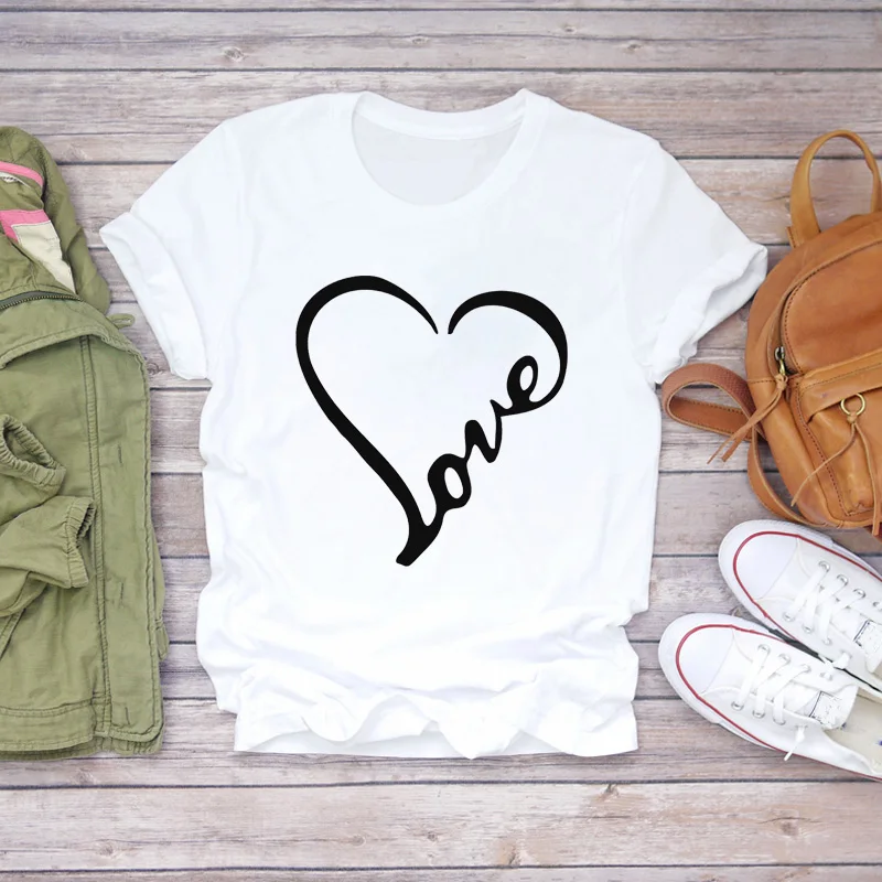 Ladies t-shirts Fashion Heart Love Pirnt 90s Summer Clothing for woman O-neck Short sleeve Female Tee Tops harajuku Women Tshirt
Ladies t-shirts Fashion Heart Love Pirnt 90s Summer Clothing for woman O-neck Short sleeve Female Tee Tops harajuku Women Tshirt
