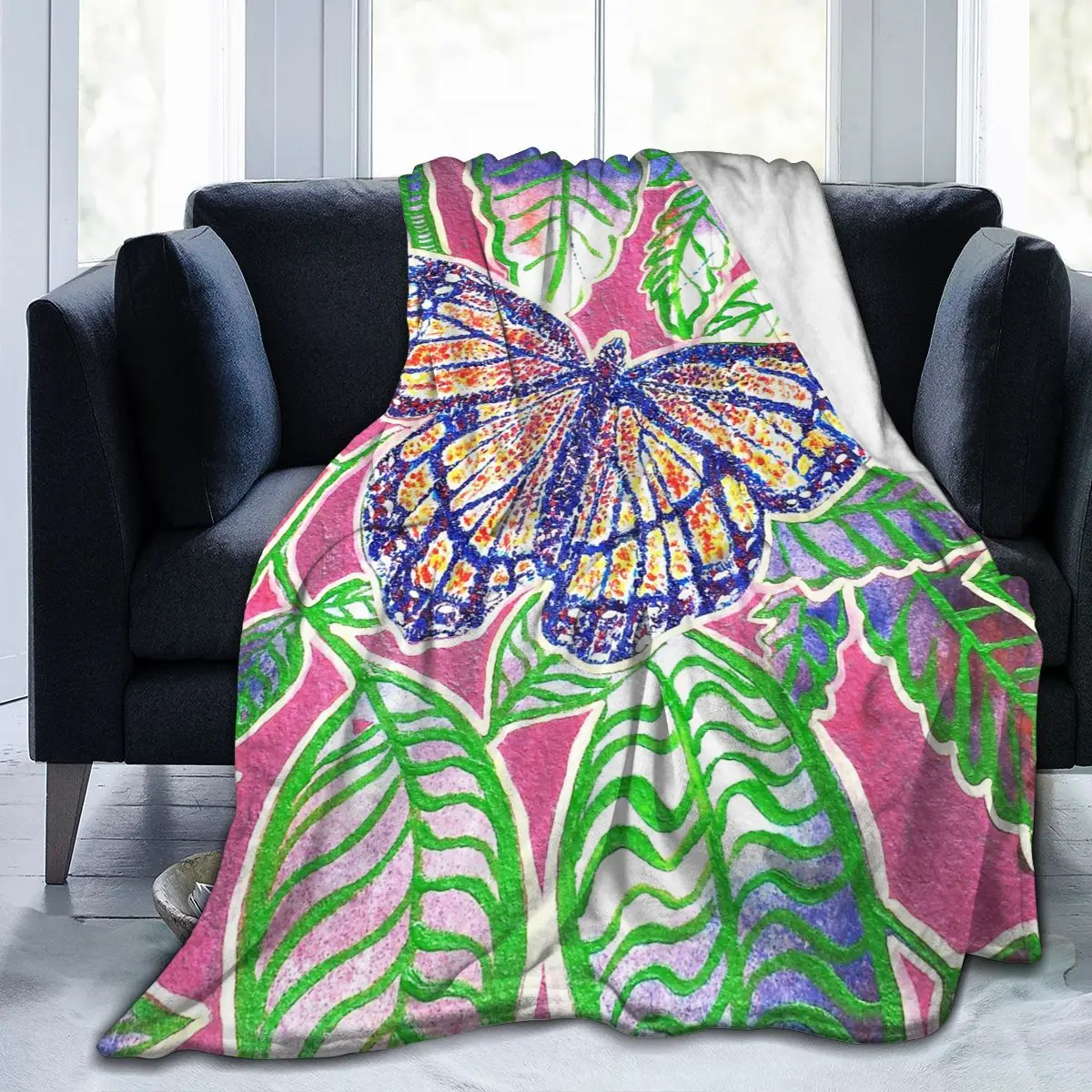 Flannel Blanket Butterfly Wall Art Ultra-Soft Micro Fleece Blanket for Bathrobe Sofa Bed Travel Home Winter Spring Fall
Flannel Blanket Butterfly Wall Art Ultra-Soft Micro Fleece Blanket for Bathrobe Sofa Bed Travel Home Winter Spring Fall
