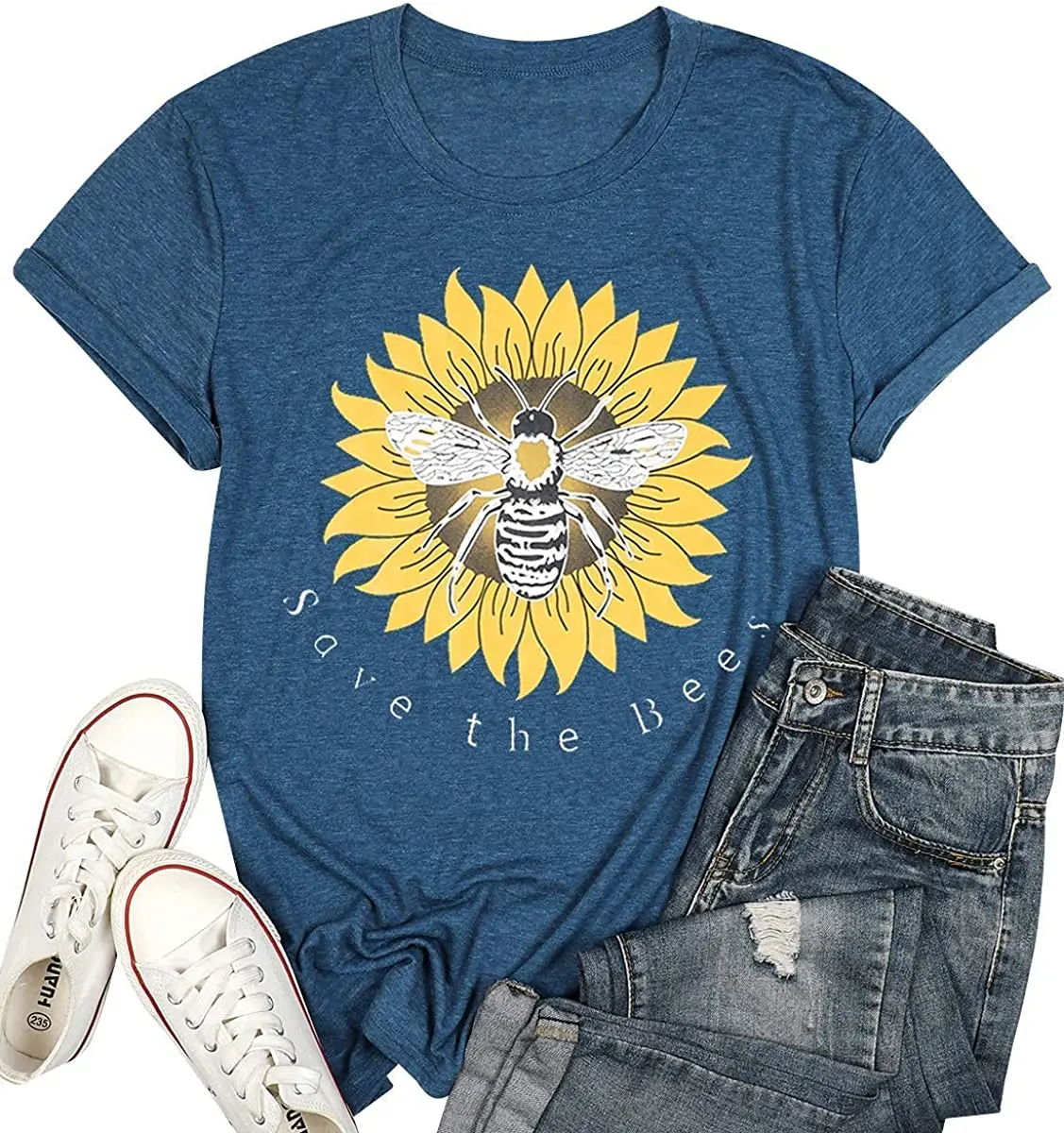 Women Kawaii Summer Save The Bees Shirts Women Sunflower Printed Tshirt Funny Bee Graphic Tee Shirt Short Sleeve Casual Tops
Women Kawaii Summer Save The Bees Shirts Women Sunflower Printed Tshirt Funny Bee Graphic Tee Shirt Short Sleeve Casual Tops