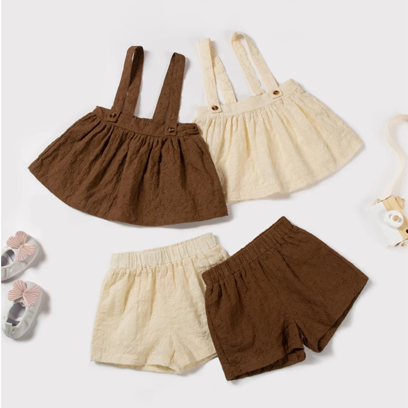 Фото Комплект летней повседневной одежды для маленьких девочек топ без рукавов с