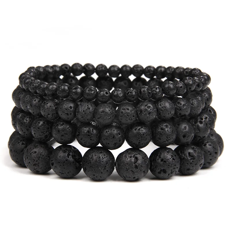 Natural Black Lava Stone Volcanic Rock Bracelets Yoga Meditation Healing Jewelry Round Strand Charm Bangle For Women Men Gift 
Natural Black Lava Stone Volcanic Rock Bracelets Yoga Meditation Healing Jewelry Round Strand Charm Bangle For Women Men Gift
