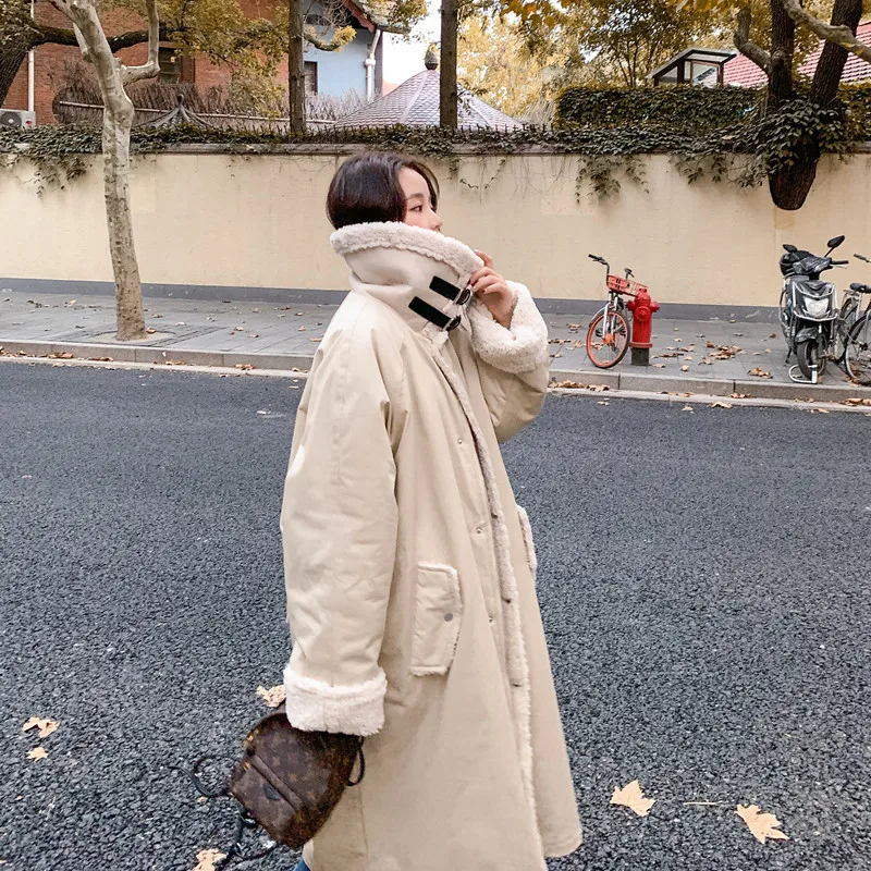 Lamb Wool Coat Women's Temperament Mid-length Parka Cotton-padded Coat Winter New Loose Casual Work Clothes Cotton-padded Coat
Lamb Wool Coat Women's Temperament Mid-length Parka Cotton-padded Coat Winter New Loose Casual Work Clothes Cotton-padded Coat