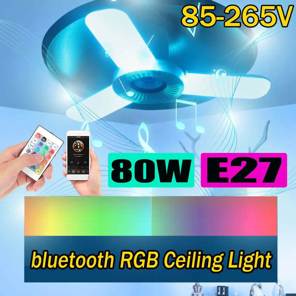 80WRGB LED Ceiling Lights Modern Music Lamp Living Room Bedroom Kitchen Lighting E27 Mount Remote Control
80WRGB LED Ceiling Lights Modern Music Lamp Living Room Bedroom Kitchen Lighting E27 Mount Remote Control