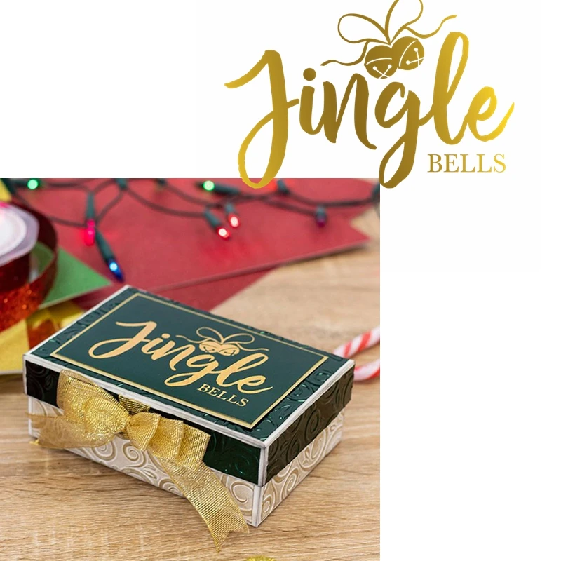 

Jingle Bells Hot Foil Plate Chritstmas Decorative Bells&Phrase for DIY Scrapbooking Embossing Crafts Cards Decoration New 2019