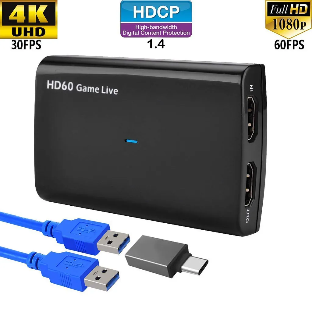 Карта видеозахвата с HDMI на USB 1080, HD запись, P, 60 кадров в секунду, поток игр, поддержка 4K, 30P, вход/выход, для PS4, Xbox One и Nintendo Switch
Карта видеозахвата с HDMI на USB 1080, HD запись, P, 60 кадров в секунду, поток игр, поддержка 4K, 30P, вход/выход, для PS4, Xbox One и Nintendo Switch