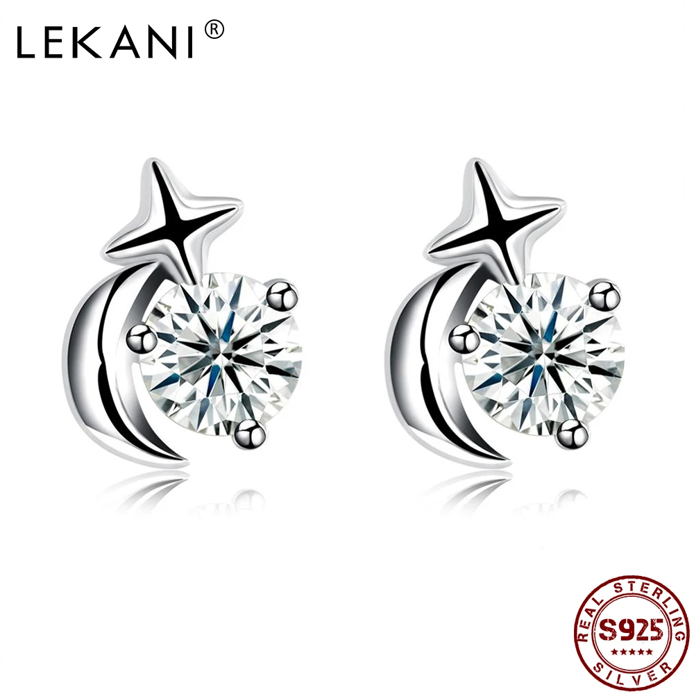 LEKANI Geometric Cross And Moon 925 Sterling Silver Stud Earrings For Women Clear Cubic Zirconia Wedding Earring Fine Jewelry
LEKANI Geometric Cross And Moon 925 Sterling Silver Stud Earrings For Women Clear Cubic Zirconia Wedding Earring Fine Jewelry
