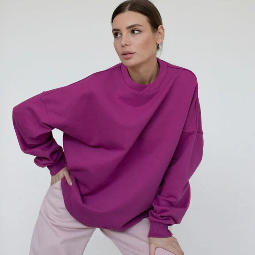 Autumn Women’s Casual Long Sleeve Loose Sweaters Hoodies Female Ladies Street Oversized Solid Color O-Neck Pullovers Sweatshirts
Autumn Women’s Casual Long Sleeve Loose Sweaters Hoodies Female Ladies Street Oversized Solid Color O-Neck Pullovers Sweatshirts