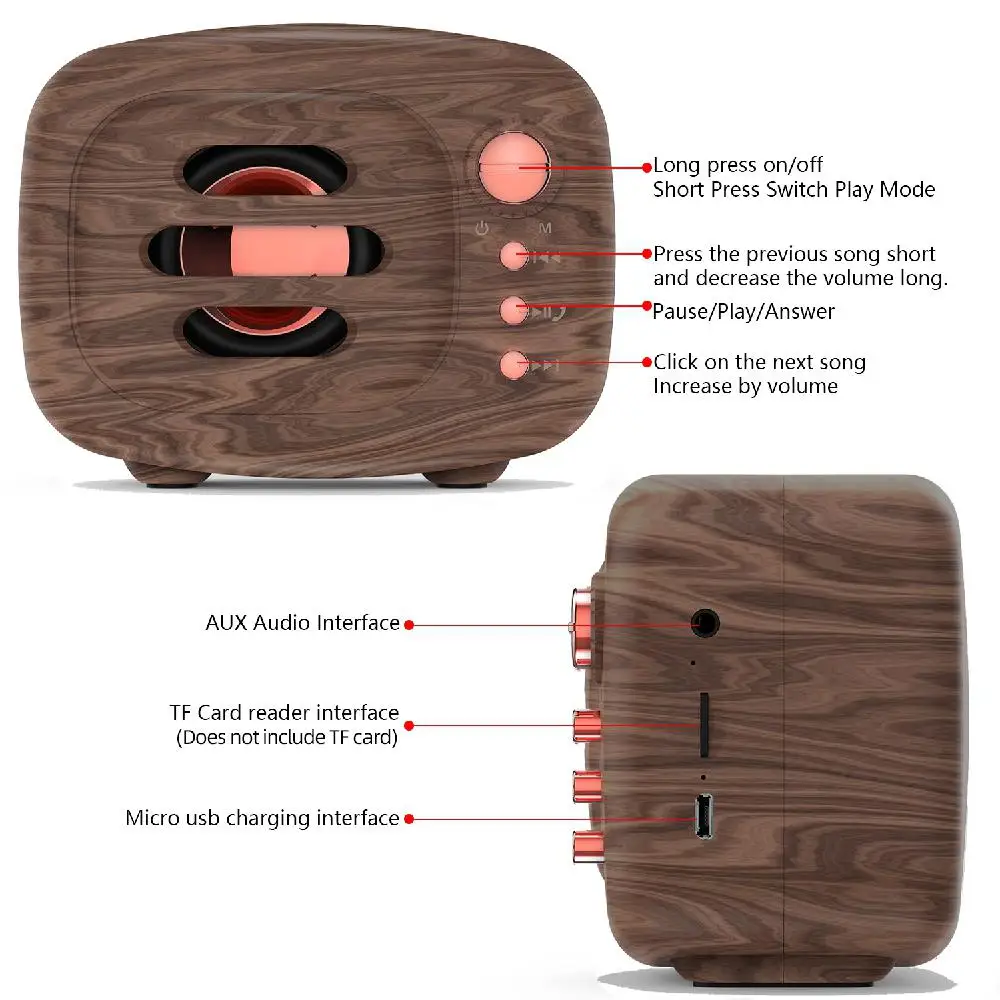 MeterMall Portable Loudspeaker Mini Wireless Bluetooth Speaker Stereo Sound 1200mAh Battery Micro USB Port Support TF Card
MeterMall Portable Loudspeaker Mini Wireless Bluetooth Speaker Stereo Sound 1200mAh Battery Micro USB Port Support TF Card
