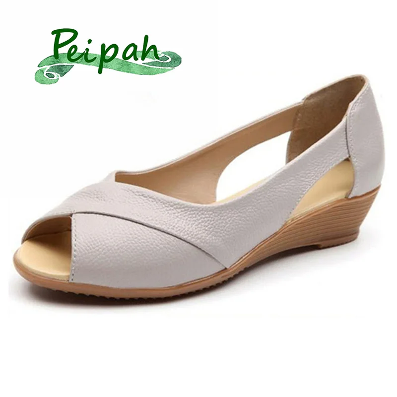 PEIPAH Plus Size 35-43 Genuine Leather Wedges Sandals Women Summer Shoes Casual Slip On Peep-toe Sandals Solid Platform Sandals
PEIPAH Plus Size 35-43 Genuine Leather Wedges Sandals Women Summer Shoes Casual Slip On Peep-toe Sandals Solid Platform Sandals