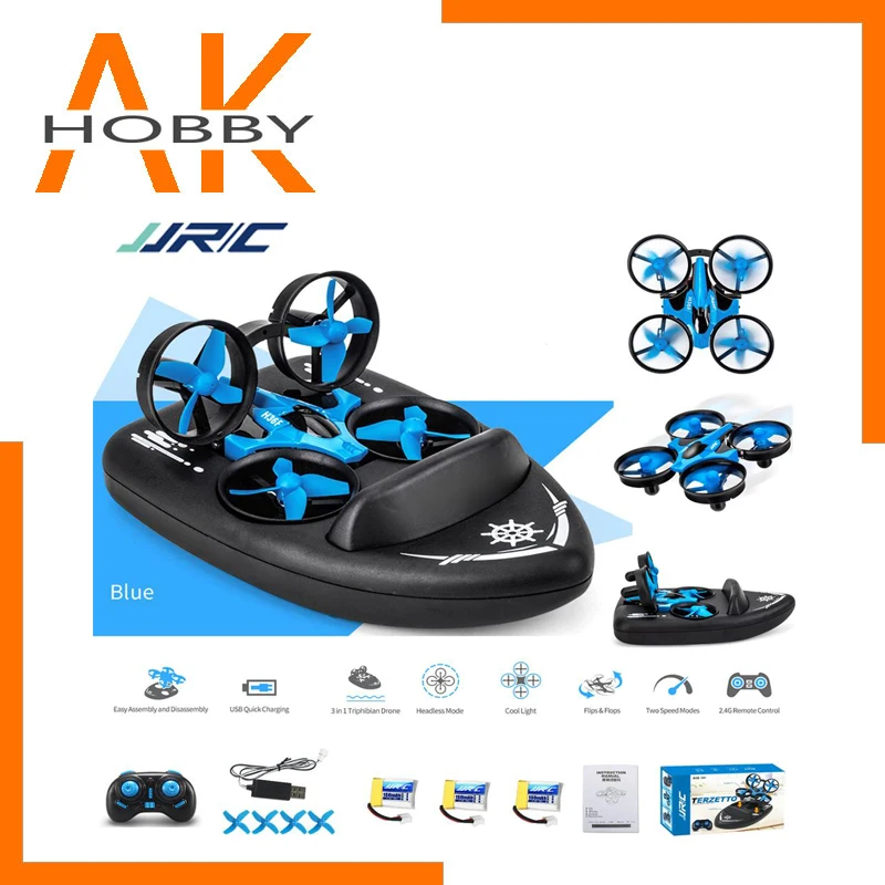 Upgraded JJRC H36F Mini Drone Helicopter 2.4G 4CH 6-Axis Gyro Speed 3D Flip Headless Mode RTF Boat Car Water Ground Air 3-mode
Upgraded JJRC H36F Mini Drone Helicopter 2.4G 4CH 6-Axis Gyro Speed 3D Flip Headless Mode RTF Boat Car Water Ground Air 3-mode