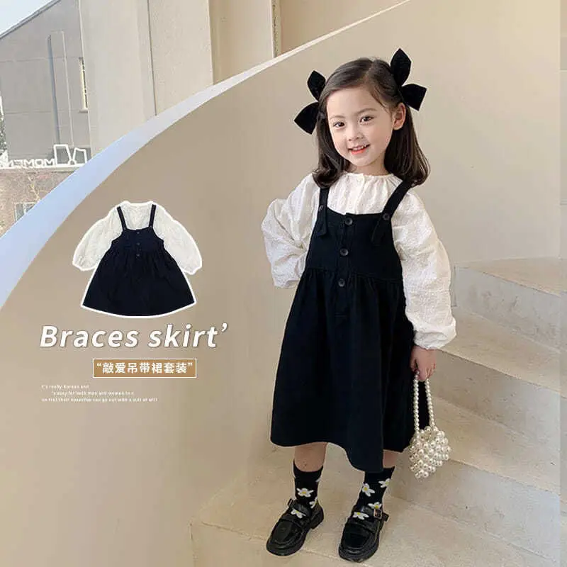 Girls Dress Suit Skirt Autumn New Style Children'S Girl Suspender Skirt Puff Sleeve Shirt Two-Piece Set
Girls Dress Suit Skirt Autumn New Style Children'S Girl Suspender Skirt Puff Sleeve Shirt Two-Piece Set