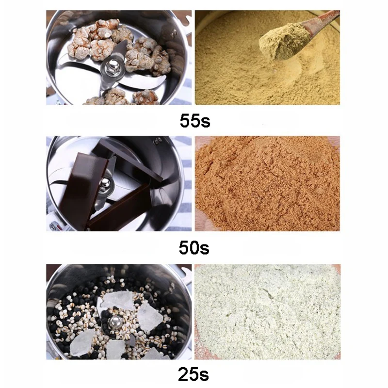800g Swing Type Grains Herbal Powder Miller Dry Food Grinder Machine High Speed Intelligent Spices Cereals Crusher
800g Swing Type Grains Herbal Powder Miller Dry Food Grinder Machine High Speed Intelligent Spices Cereals Crusher