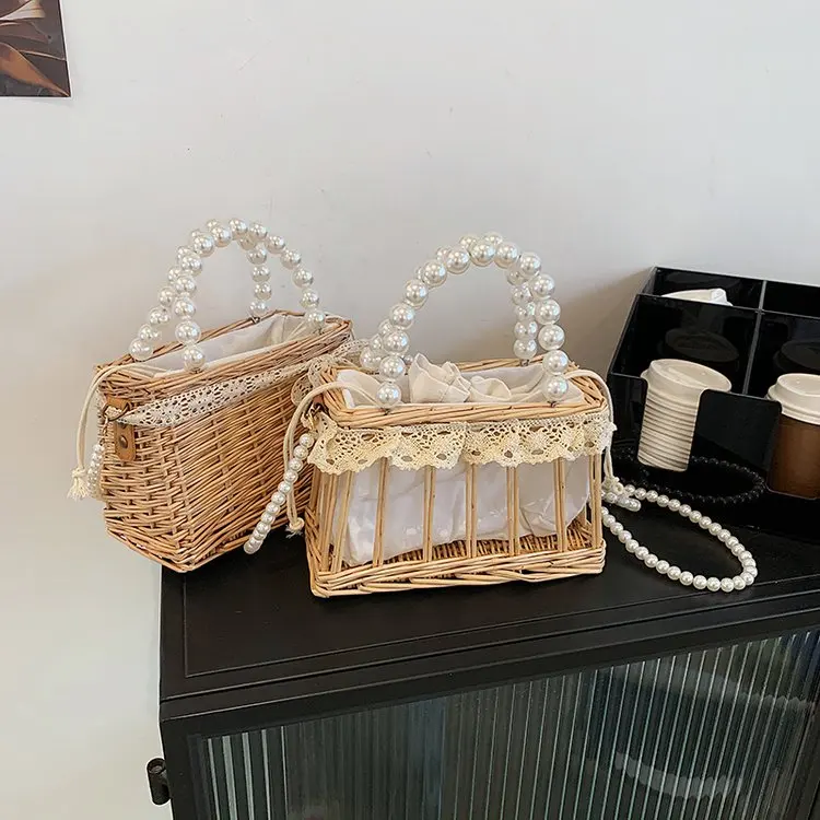 Pearl Bag New Straw Woven Bag Ins Rattan Woven Portable Female Vacation Small Square Bag Shoulder Handbag
Pearl Bag New Straw Woven Bag Ins Rattan Woven Portable Female Vacation Small Square Bag Shoulder Handbag