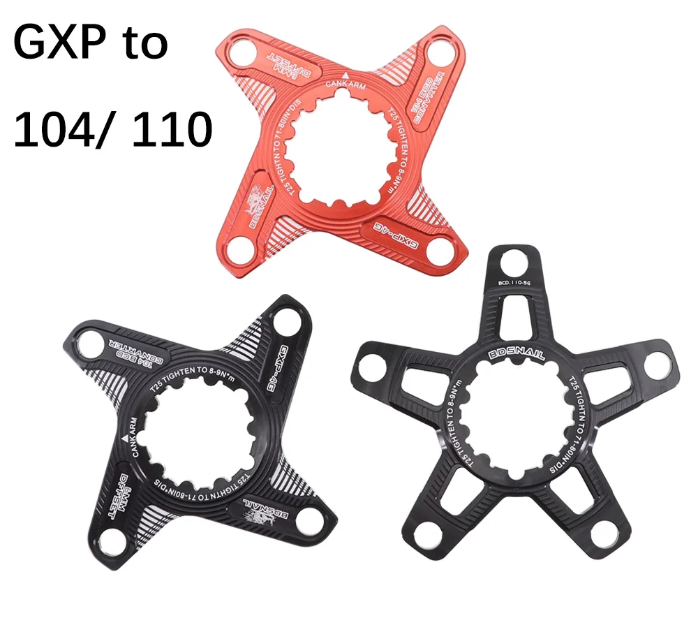 

Chainring adapter spider converter for sram GXP to 104 BCD X9 XX1 X0 X01 6 mm 104bcd 110bcd 5 arms 110 red road bike MTB