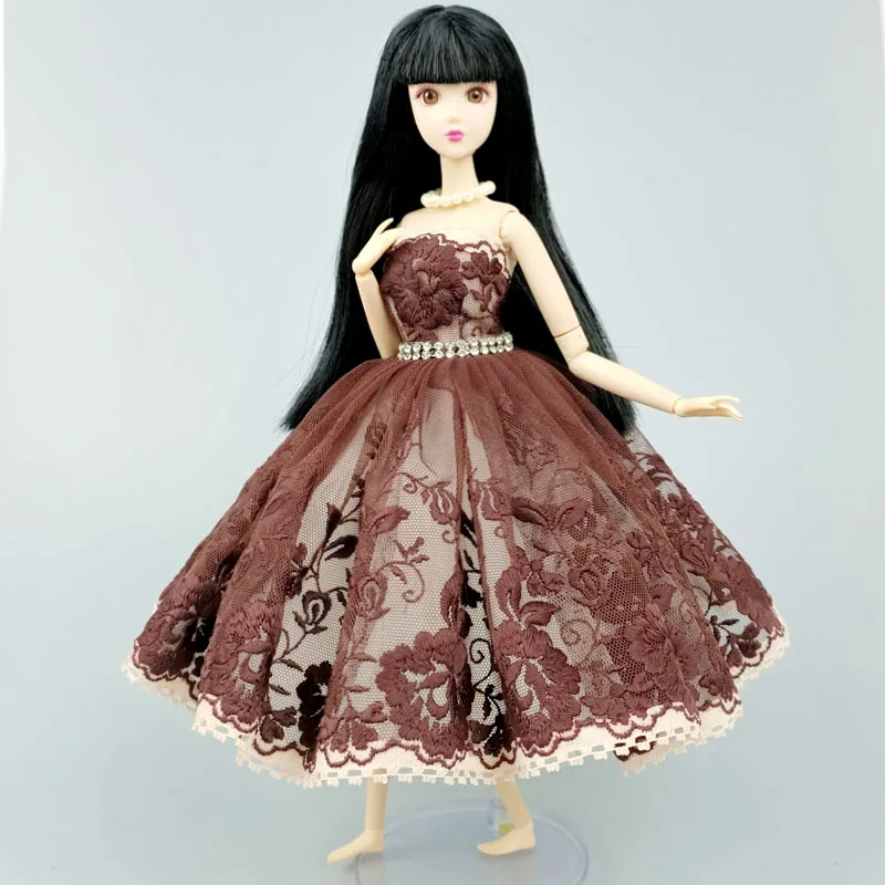 Elegant Brown Ballet Dress For Barbie Doll Outfits 1/6 Dolls Accessories Dancing Rhinestone 3-layer Skirt Ball Party Gown Toys 
Elegant Brown Ballet Dress For Barbie Doll Outfits 1/6 Dolls Accessories Dancing Rhinestone 3-layer Skirt Ball Party Gown Toys