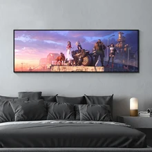 No Frame Final Fantasy 7 Game Poster Tifa Cloud and Aeris Canvas Painting Home Decoration Cartoon Movie Poster Wall Art Pictures