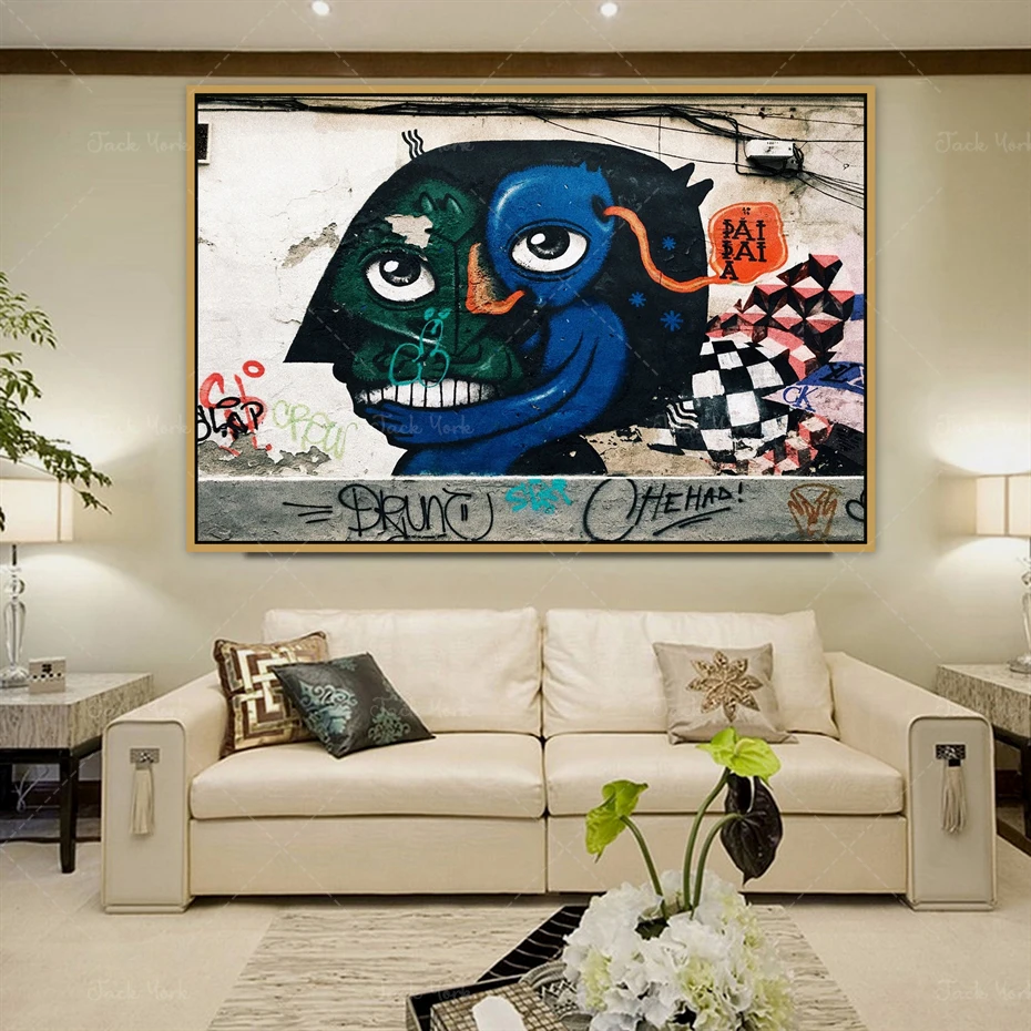Abstract Face Urban Street Art Graffiti Wall Poster Wall Photo Pictures Wall Art Living Room Wall Decor Painting Canvas Print
Abstract Face Urban Street Art Graffiti Wall Poster Wall Photo Pictures Wall Art Living Room Wall Decor Painting Canvas Print