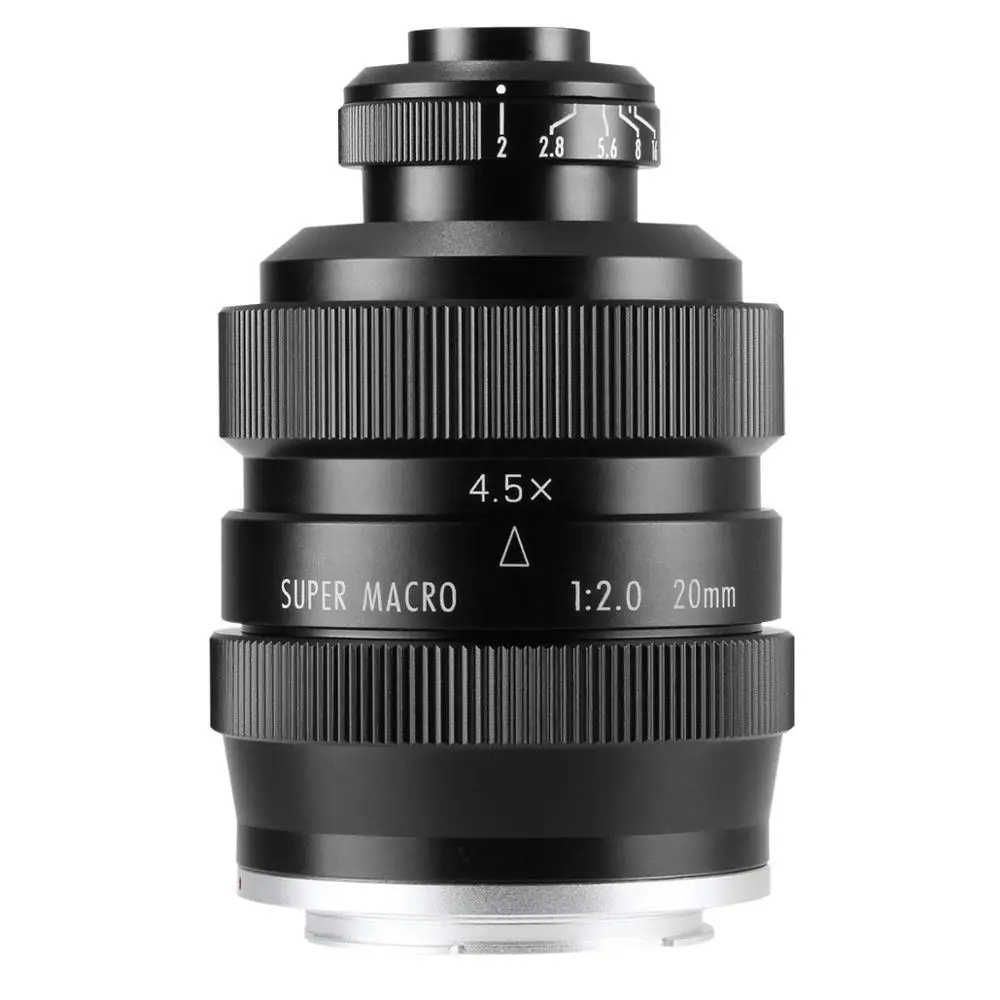 Zhongyi 20 мм F2 4.5X Mitakon супер макрообъектив для Canon EF EOS M Nikon F Sony E Pentax K M4/3 Fujifilm X Minolta A mount |