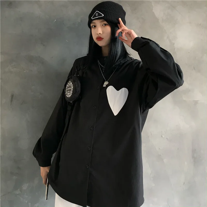 Spring New Women Vintage Shirt Love Printing Shirt Hong Kong Style All-Match Shirt Loose Fashion Long-Sleeved Shirt
Spring New Women Vintage Shirt Love Printing Shirt Hong Kong Style All-Match Shirt Loose Fashion Long-Sleeved Shirt