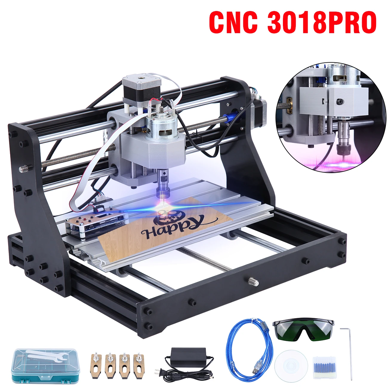 Samger Laser Engraver Wood CNC Router Machine 30x40cm GRBL Hobby DIY Engraving Machine for Wood PCB PVC Mini CNC3018 Engraver
Samger Laser Engraver Wood CNC Router Machine 30x40cm GRBL Hobby DIY Engraving Machine for Wood PCB PVC Mini CNC3018 Engraver