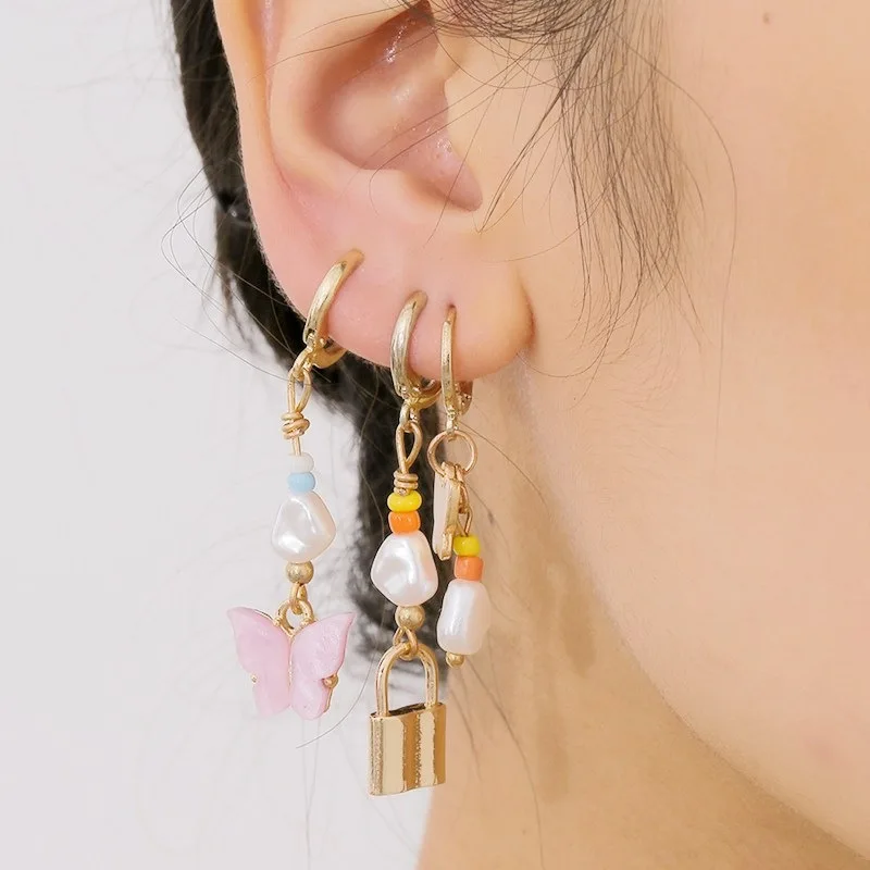 Aesthetic Korean Earrings Set 2021 Women Girls Lovely Lock Butterfly Dangle Drop Earrings Fashion Jewelry Sweet Gift
Aesthetic Korean Earrings Set 2021 Women Girls Lovely Lock Butterfly Dangle Drop Earrings Fashion Jewelry Sweet Gift