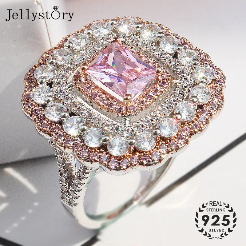 Jellystory Elegant 925 Sterling Silver Ring with Pink Zircon gemstones jewellery Rings for women Wedding Party Gifts sizes 6-10
Jellystory Elegant 925 Sterling Silver Ring with Pink Zircon gemstones jewellery Rings for women Wedding Party Gifts sizes 6-10
