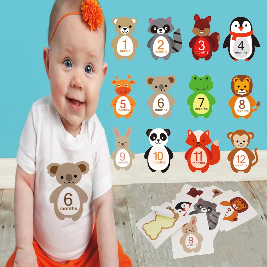 Animals Newborn Baby Monthly Milestone Stickers Girl Boy 12 Months Photo Props Background Backdrop Home Photography Accessories
Animals Newborn Baby Monthly Milestone Stickers Girl Boy 12 Months Photo Props Background Backdrop Home Photography Accessories