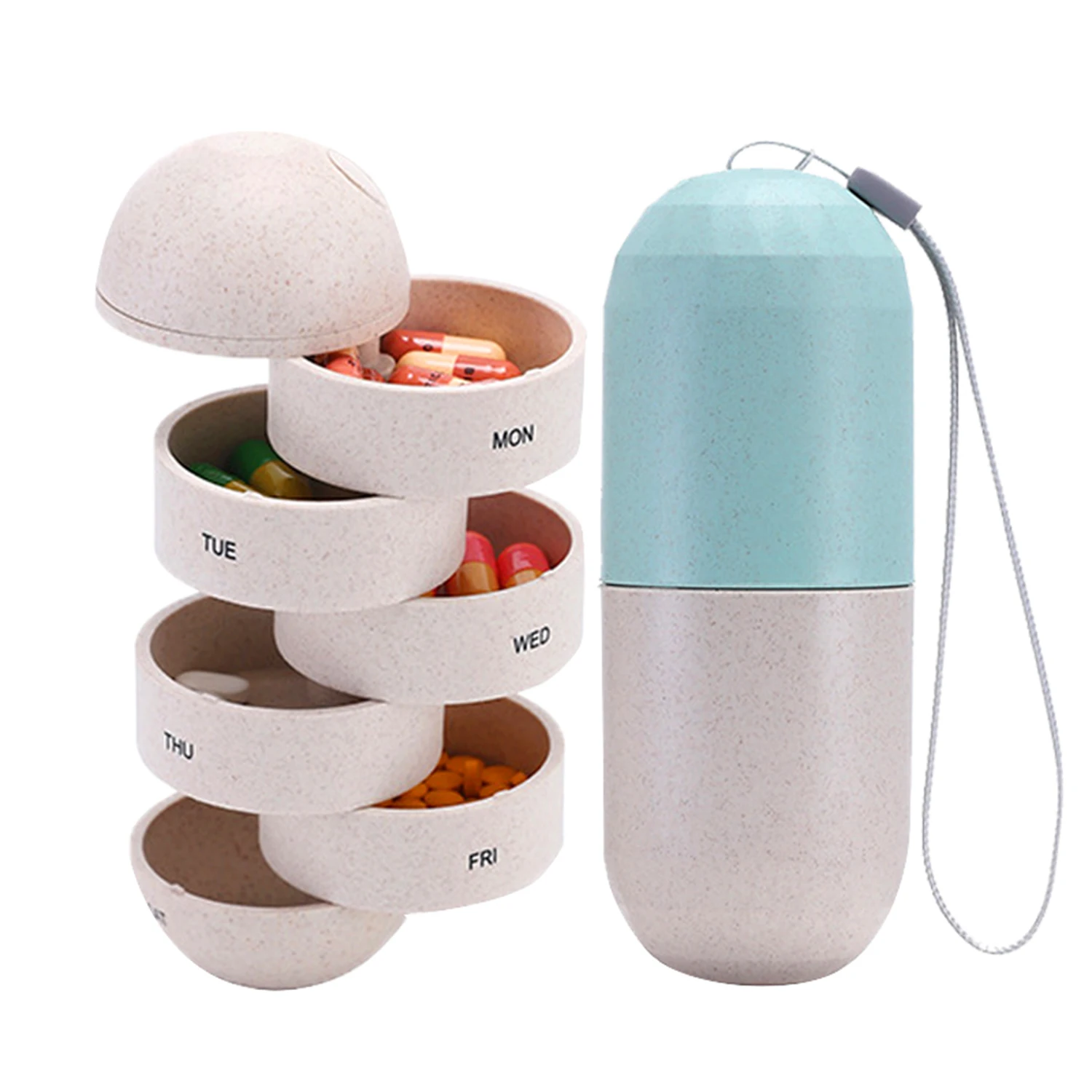 Portable Design Multi-functional Weekly Pill Candy Organizer Grain Fiber Pill Box Travel 7 Day Pill Case Waterproof
Portable Design Multi-functional Weekly Pill Candy Organizer Grain Fiber Pill Box Travel 7 Day Pill Case Waterproof