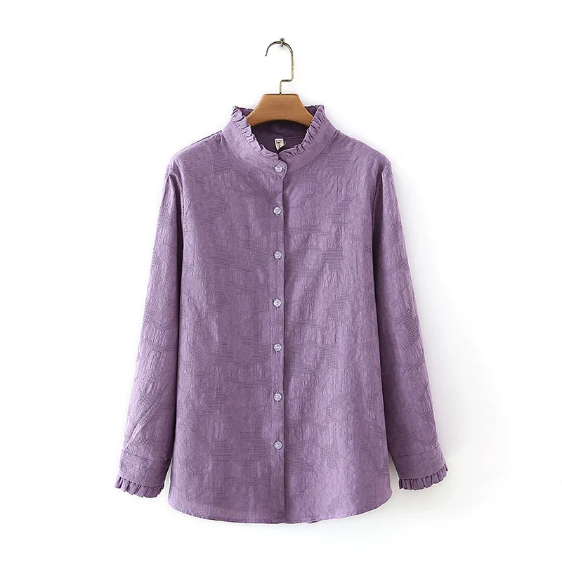 Women's Clothing Blouses&Shirts Plus Size Spring/Autumn 2021 Fashion Casual Long Sleeve Tops Loose Cotton Jacquard Blouses 
Women's Clothing Blouses&Shirts Plus Size Spring/Autumn 2021 Fashion Casual Long Sleeve Tops Loose Cotton Jacquard Blouses