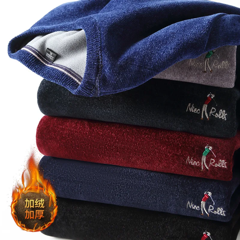 Plus velvet round neck sweater men's solid color loose elastic embroidery young and middle-aged winter warmth pullover sweater
Plus velvet round neck sweater men's solid color loose elastic embroidery young and middle-aged winter warmth pullover sweater