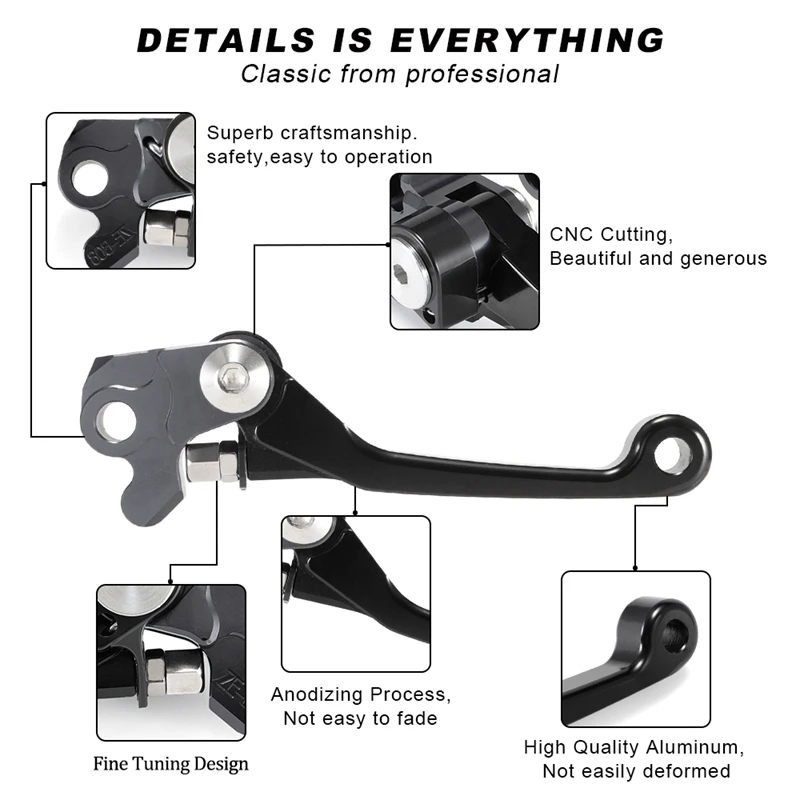 2Pcs Motorcycle Brake Lever Handle CNC Motorcycle Clutch Brake Lever Handle Black for Honda CRF230F 2003-2010
2Pcs Motorcycle Brake Lever Handle CNC Motorcycle Clutch Brake Lever Handle Black for Honda CRF230F 2003-2010