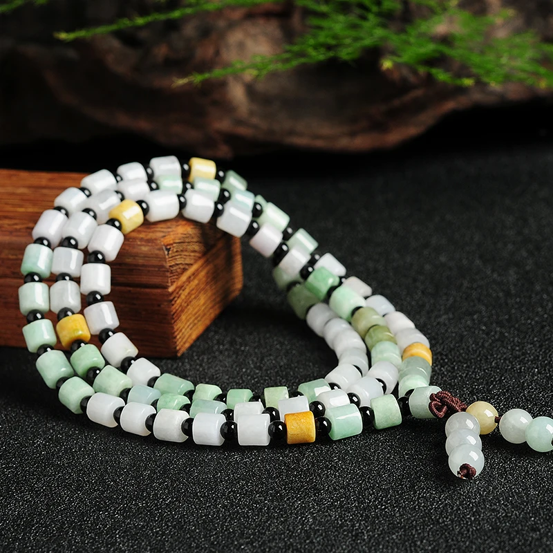 Natural authentic three-color emerald tube beads bracelet original personality hand string beads bracelet
Natural authentic three-color emerald tube beads bracelet original personality hand string beads bracelet