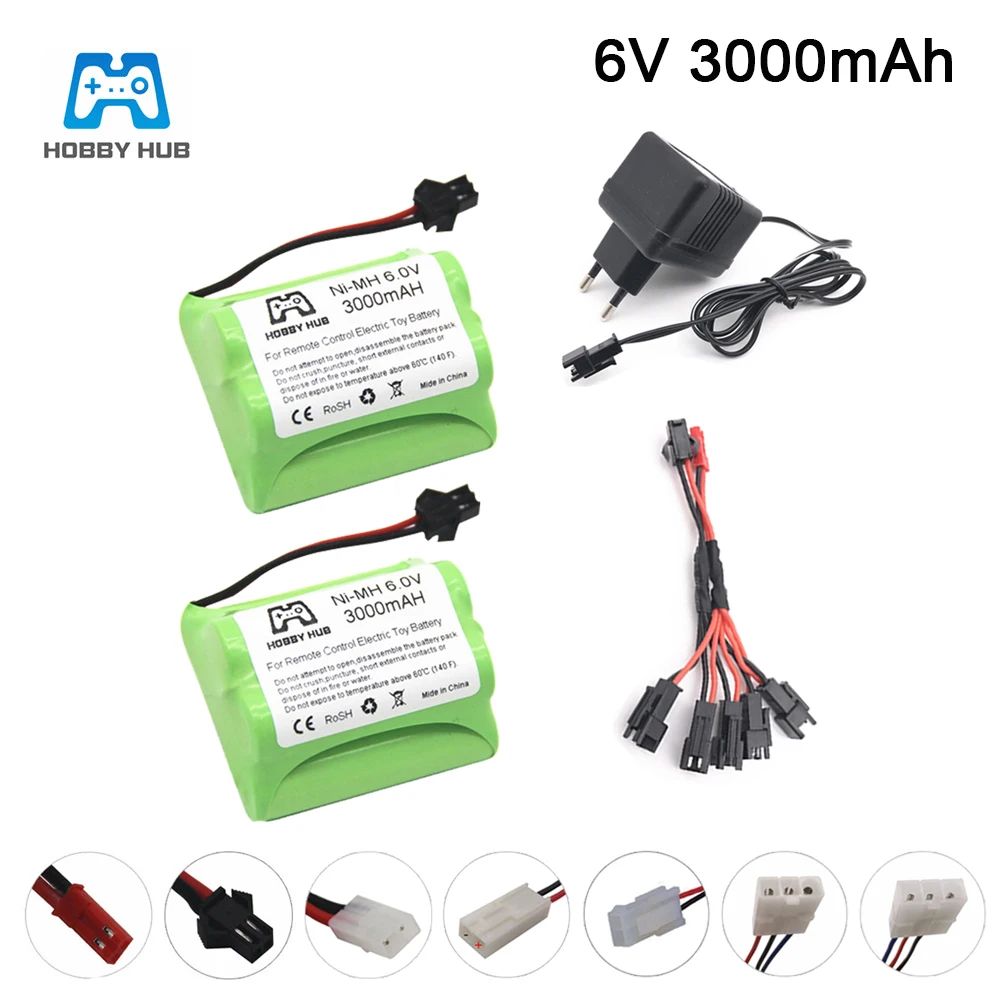 Ni-MH 6V 3000mAh Battery + USB Charger For Rc toys Cars Tanks Robots Boats Guns AA 6v Rechargeable Battery Pack SM/JST plug
Ni-MH 6V 3000mAh Battery + USB Charger For Rc toys Cars Tanks Robots Boats Guns AA 6v Rechargeable Battery Pack SM/JST plug