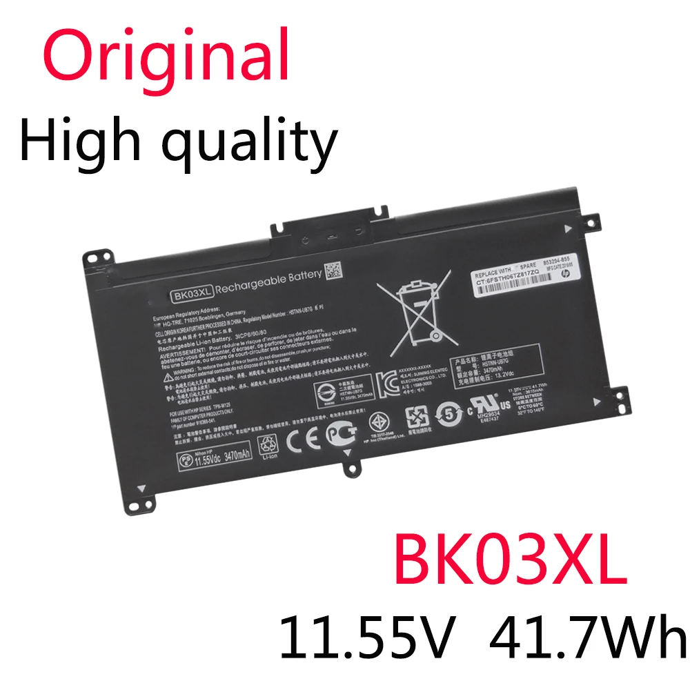 BK03XL Original New Battery For HP Pavilion X360 14 14M HSTNN-LB7S TPN-W125 BK03041XL 916366-541 11.55V 41.7WH
BK03XL Original New Battery For HP Pavilion X360 14 14M HSTNN-LB7S TPN-W125 BK03041XL 916366-541 11.55V 41.7WH